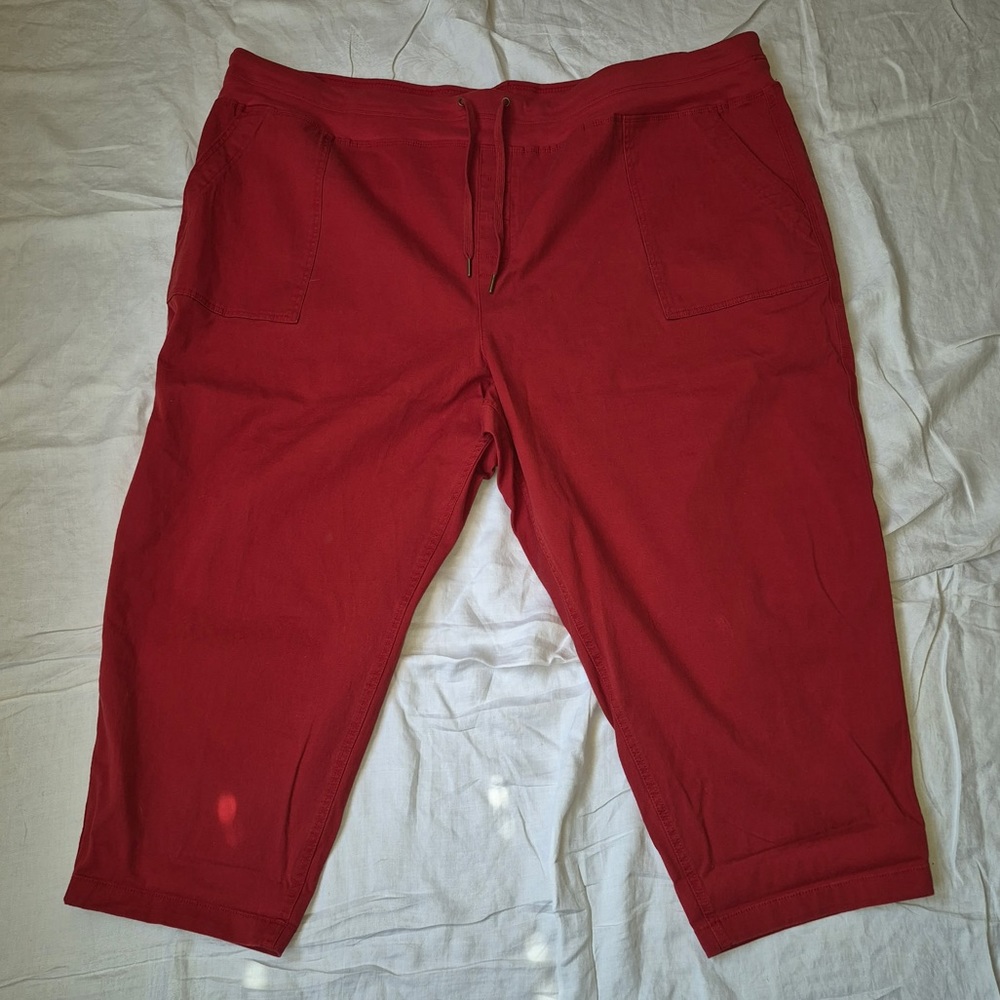 Terra & Sky Red Drawstring Waist Jeans Jeggings Size 5X EUC Short